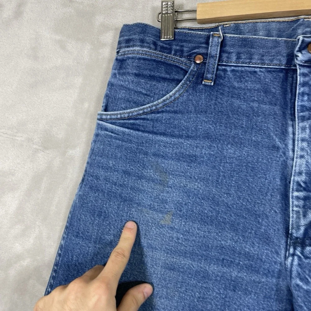 Vintage Wrangler 13MWZ Jeans Mens 34x34 Cowboy Cut Whisker Fade 13mwzpw